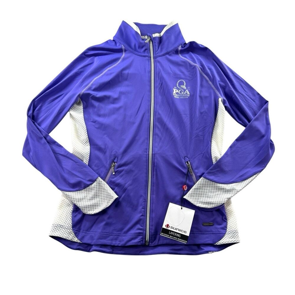 Sunice Esther Layering Jacket Womens M NWT Full Zip Golf Quail Hollow Purple PGA
